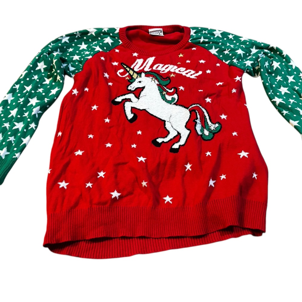 Christmas sweater magical unicorn girls 14/16‎